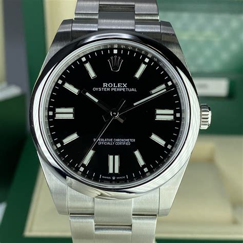 rolex perpetual black dial|Rolex oyster perpetual 41mm black.